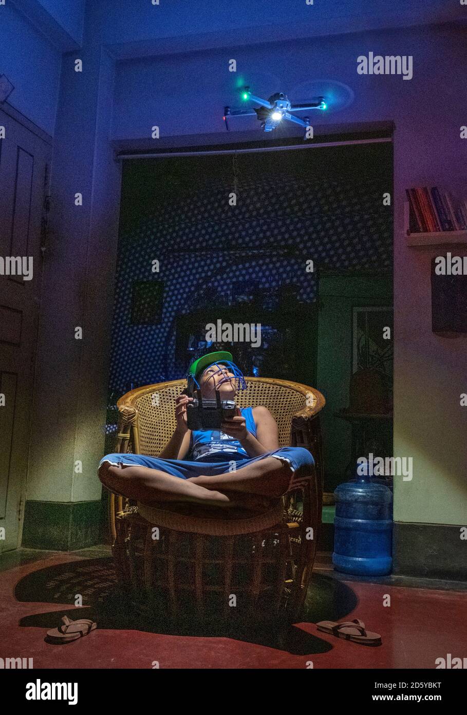 Passer du temps à la maison pendant le confinement du coronavirus Banque D'Images