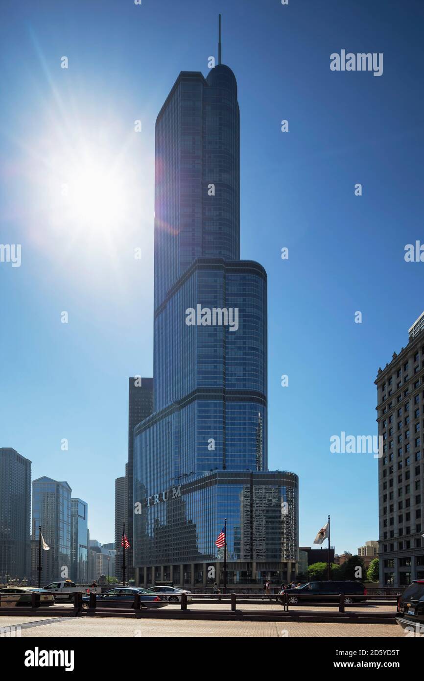 États-Unis, Illinois, Chicago, Trump Tower Banque D'Images