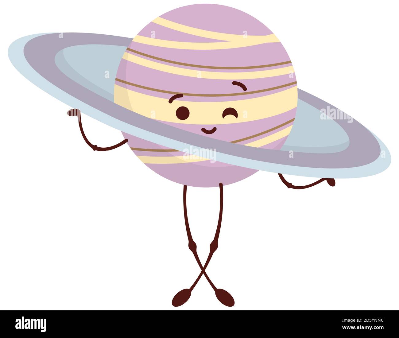 Saturn en dessin animé. Joli caractère d'espace. Illustration de Vecteur