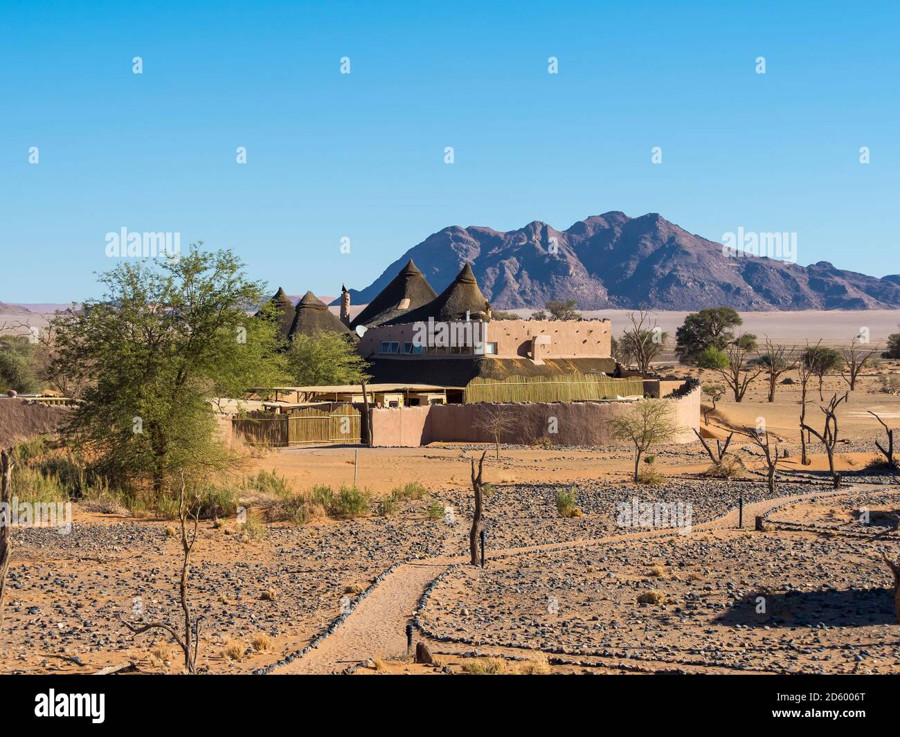 L'Afrique, Namibie, Kulala Wilderness, Hardap, peu Kuala Lodge au désert du Namib Banque D'Images