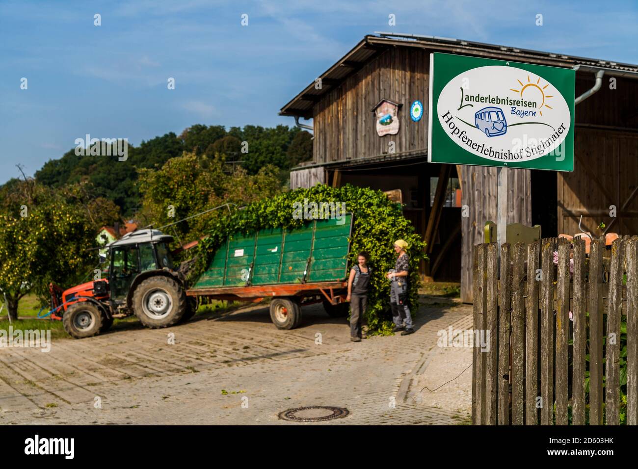 Allemagne, Bavière, Attenhofen, porte de l'hop farm Banque D'Images