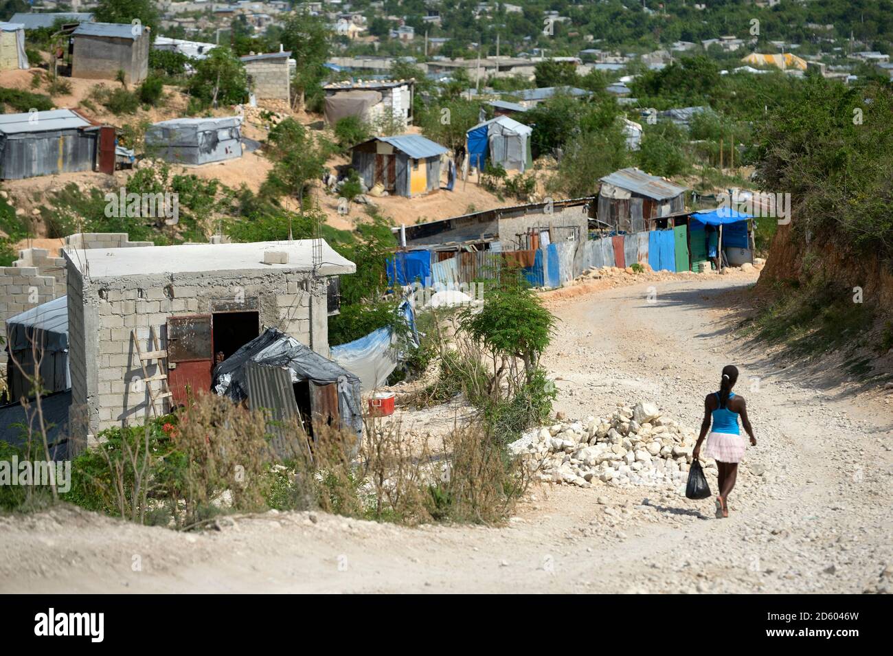 Haïti, Port-au-Prince, en développement zone privée Canaan Banque D'Images