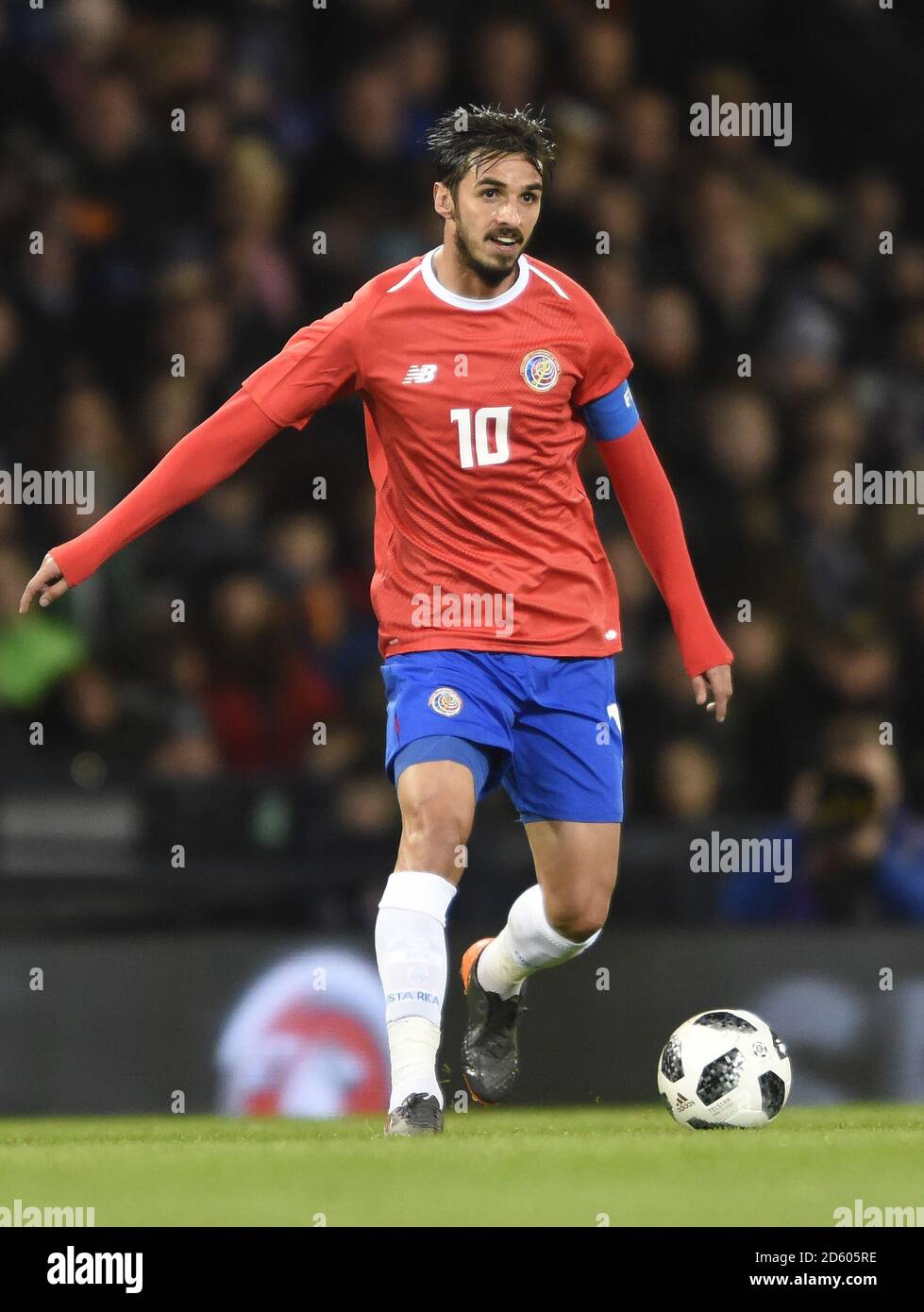 Bryan Ruiz du Costa Rica en action pendant le match international amical au parc Hampden, Glasgow. RESTRICTIONS : l'utilisation est soumise à des restrictions. Usage éditorial uniquement. Utilisation commerciale uniquement avec l'accord écrit préalable de la Scottish FA. Banque D'Images