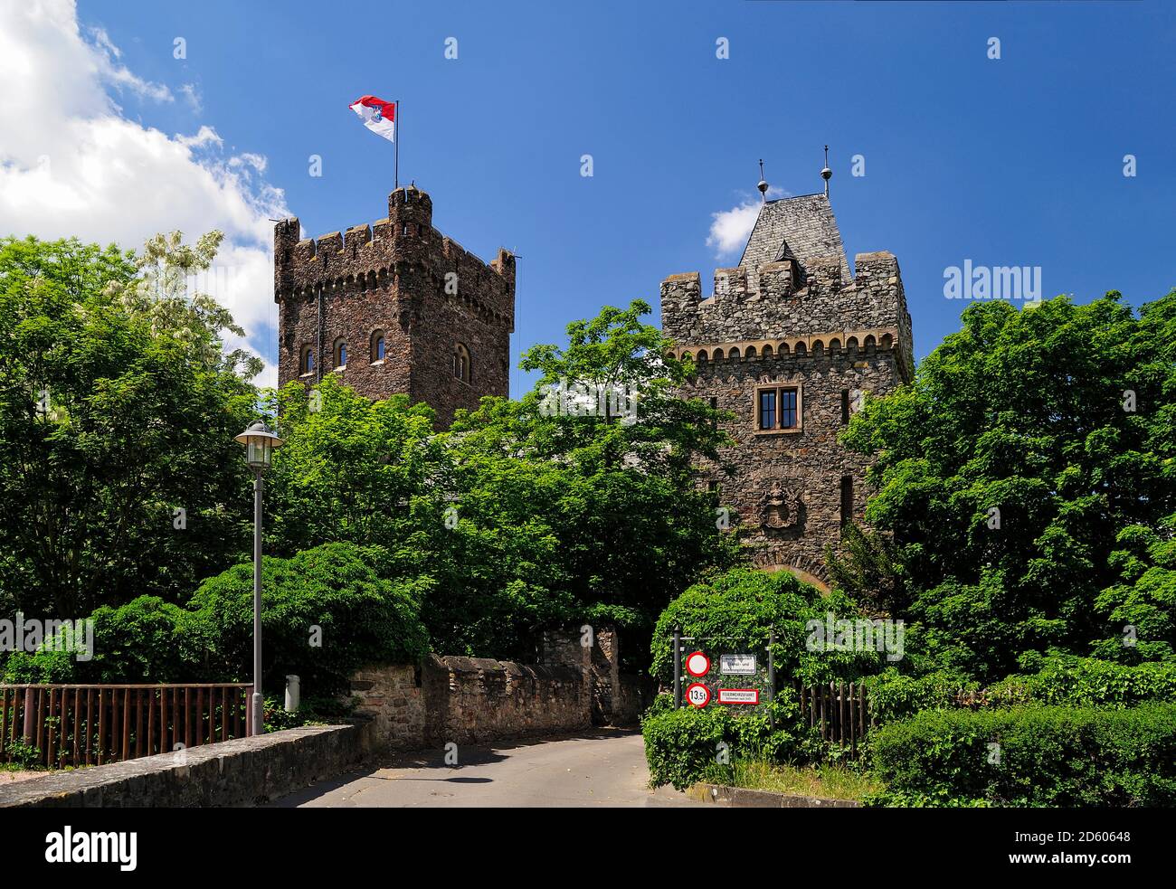 Allemagne, Rhénanie-Palatinat, Bingen am Rhein, Klopp, Château de la vallée du Haut-Rhin moyen Banque D'Images