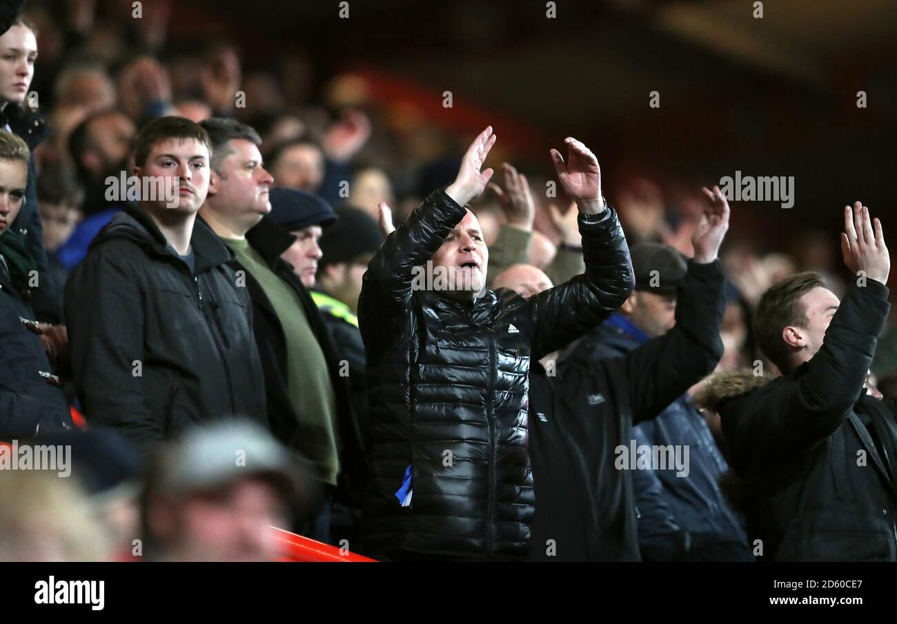 Les fans de Birmingham City pendant le match Banque D'Images