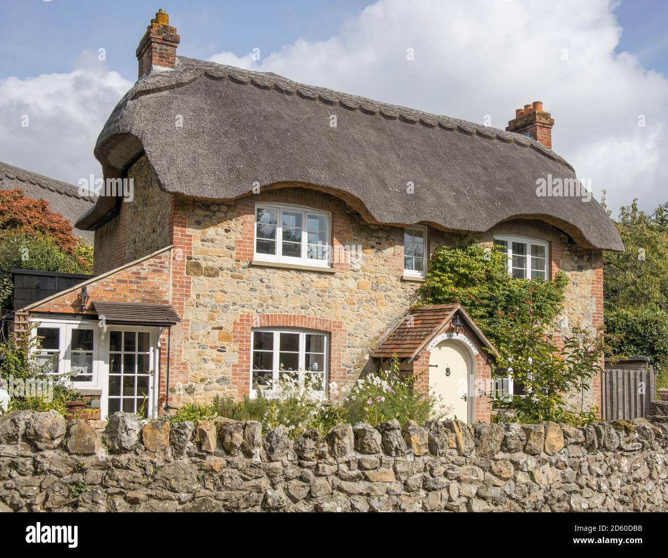 vieux bâtiments de chaume dans le vieux village de shanklin près de shanklin on l'île de wight Banque D'Images