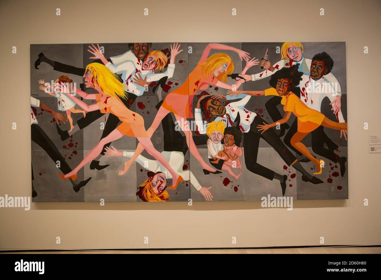 American People Series #20, 1967, par Faith Ringgold. 2 panneaux, huile sur toile. Musée d'Art moderne, New York Banque D'Images