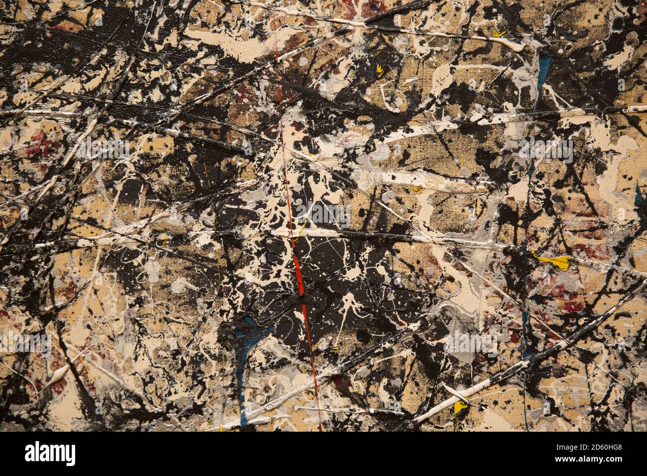 Section du numéro 1A 1950; Jackson Pollock 1912-1956. Peinture à l'huile et à l'émail sur toile. Musée d'Art moderne, New York Banque D'Images Section du numéro 1A 1950; Jackson Pollock 1912-1956. Peinture à l'huile et à l'émail sur toile. Musée d'Art moderne, New York Banque D'Images
