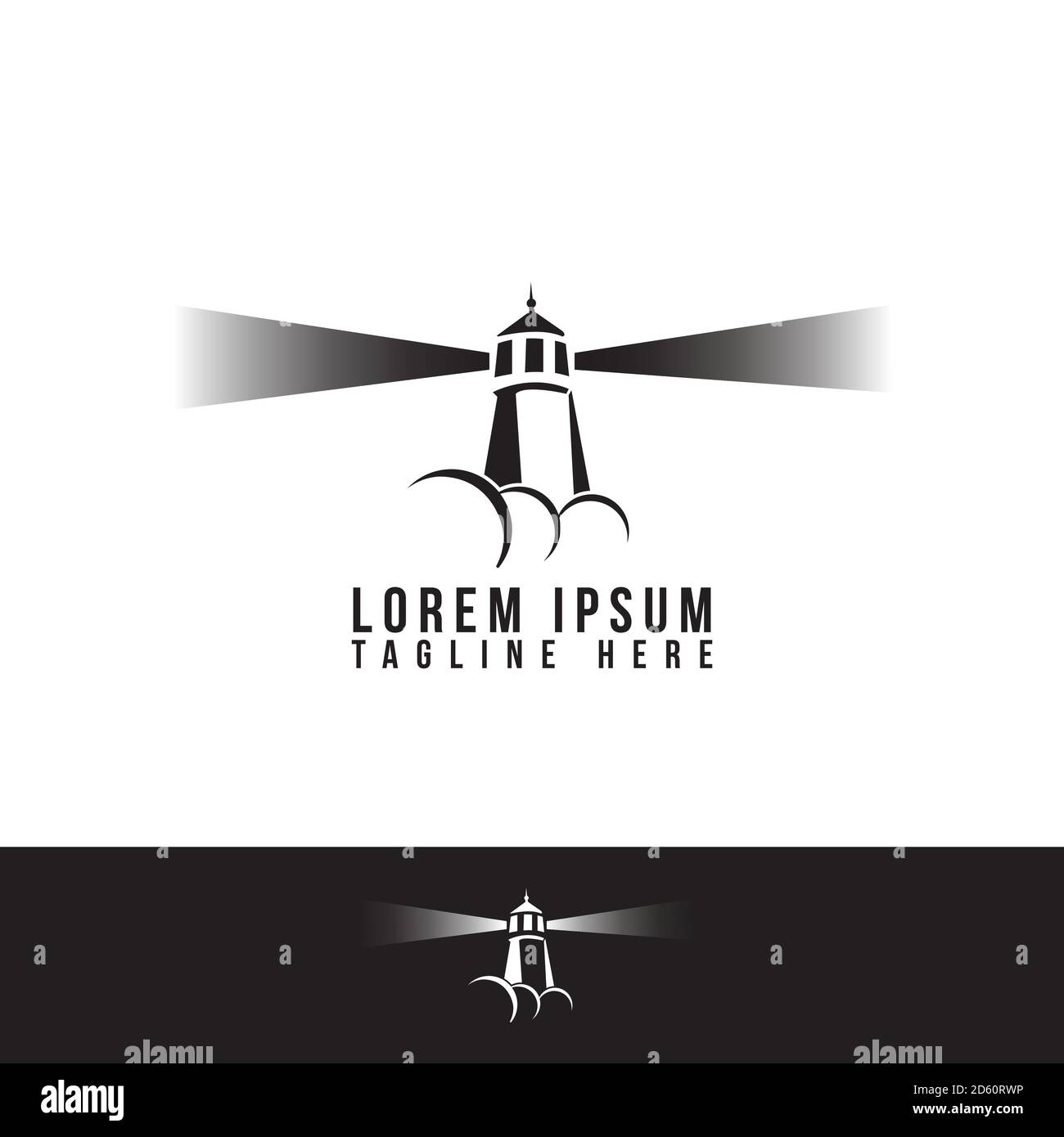 Illustrations vectorielles du logo Beacon Lighthouse plat simple Illustration de Vecteur