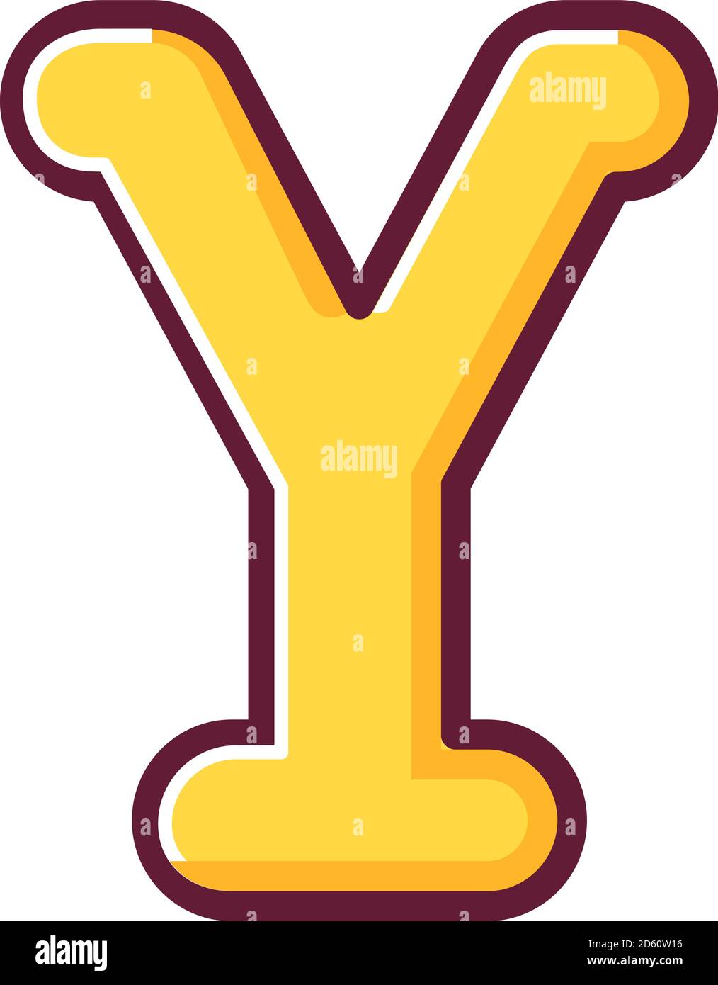 Lettre y de l'alphabet anglais. Caractère alphabétique. Une icône pour le site Web. Illustration de Vecteur