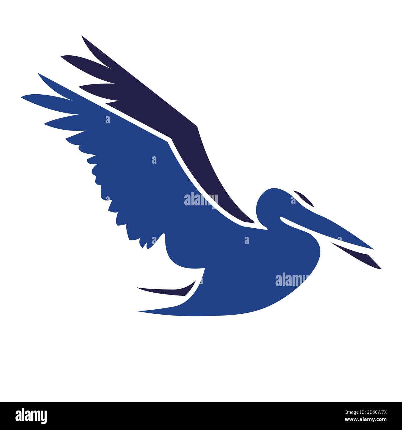 Silhouette du logo de l'oiseau pélican modèle de conception vectoriel oiseaux volant Illustration du logo Vector Illustration de Vecteur