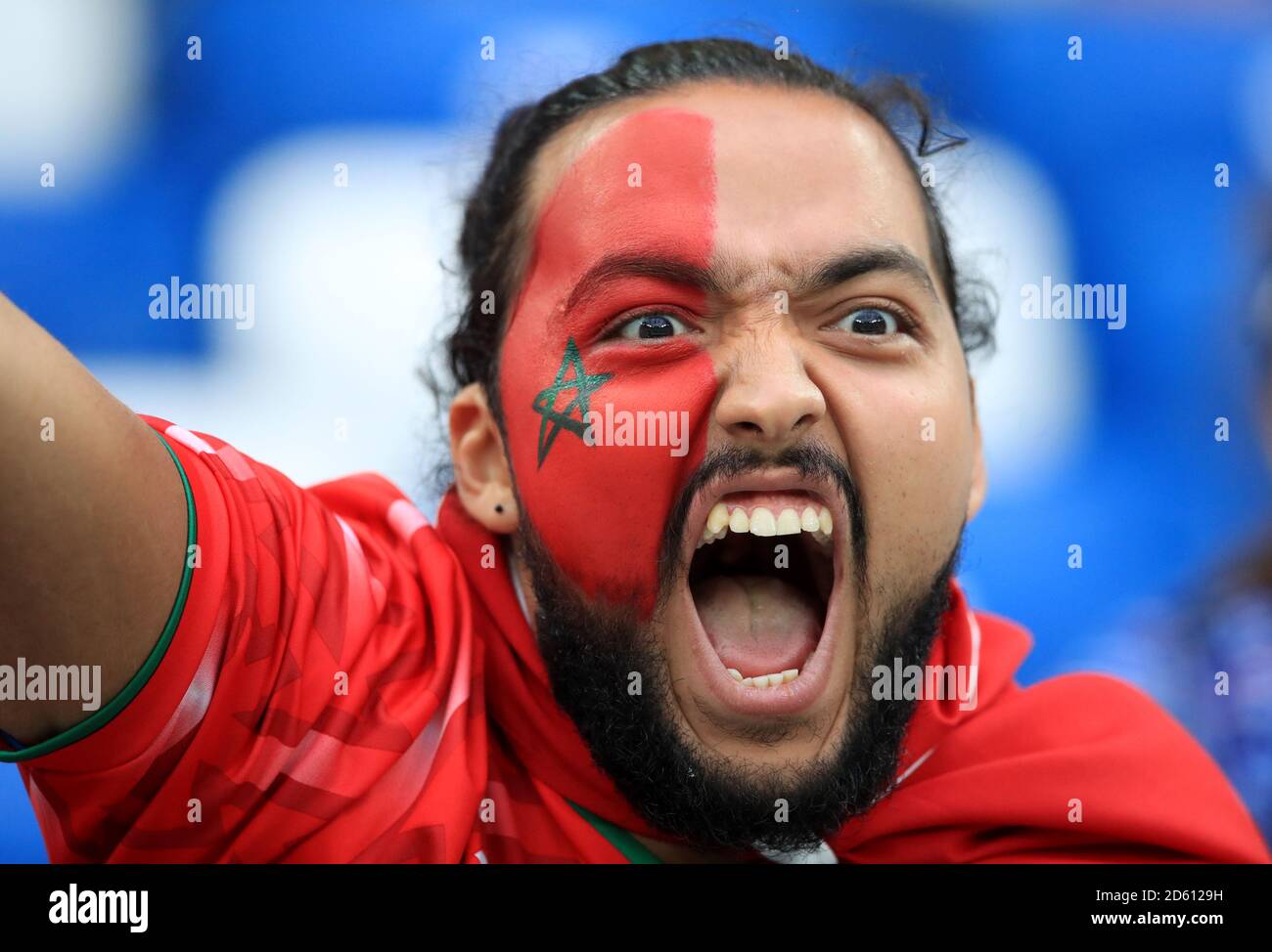 Un fan marocain dans les stands Banque D'Images