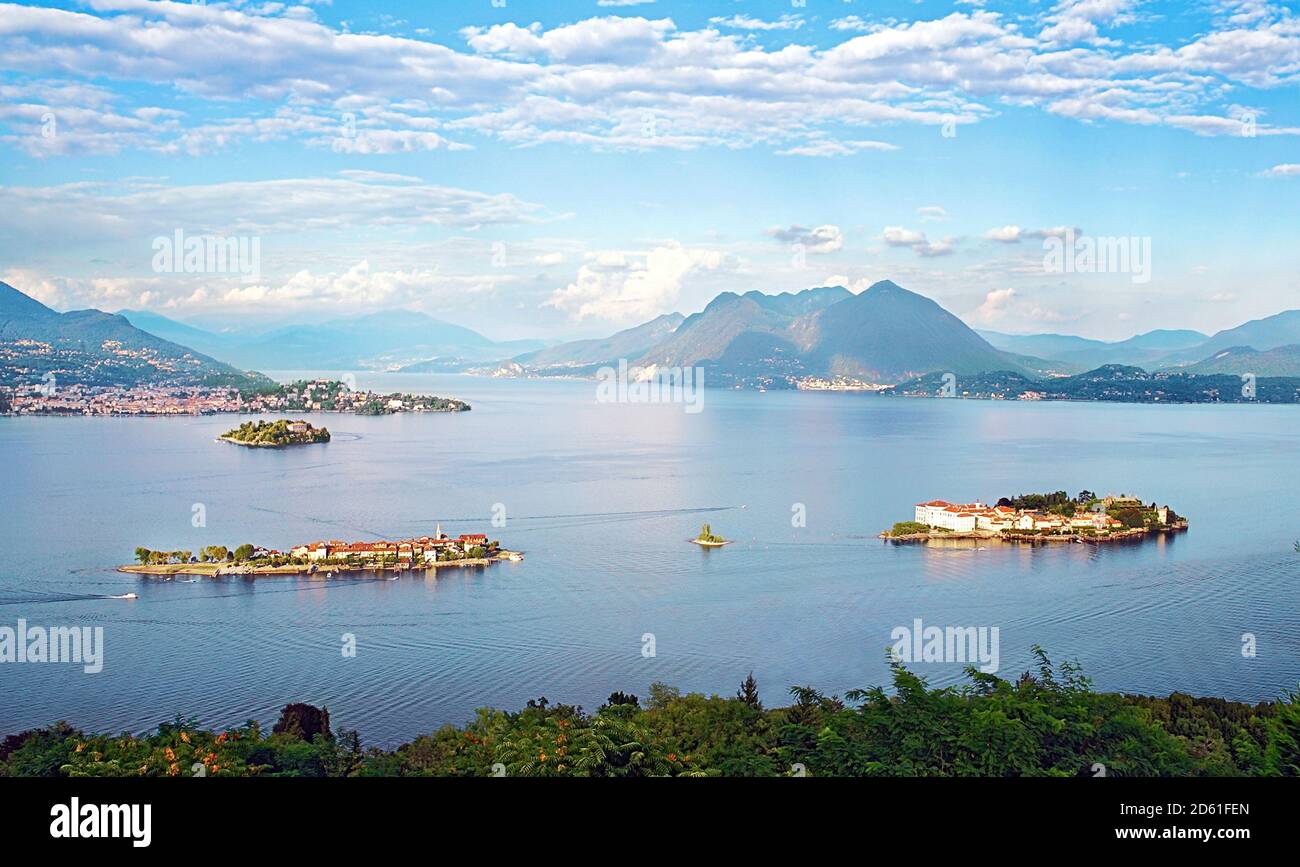 Les îles Borromées sur le lac majeur en Italie. Banque D'Images