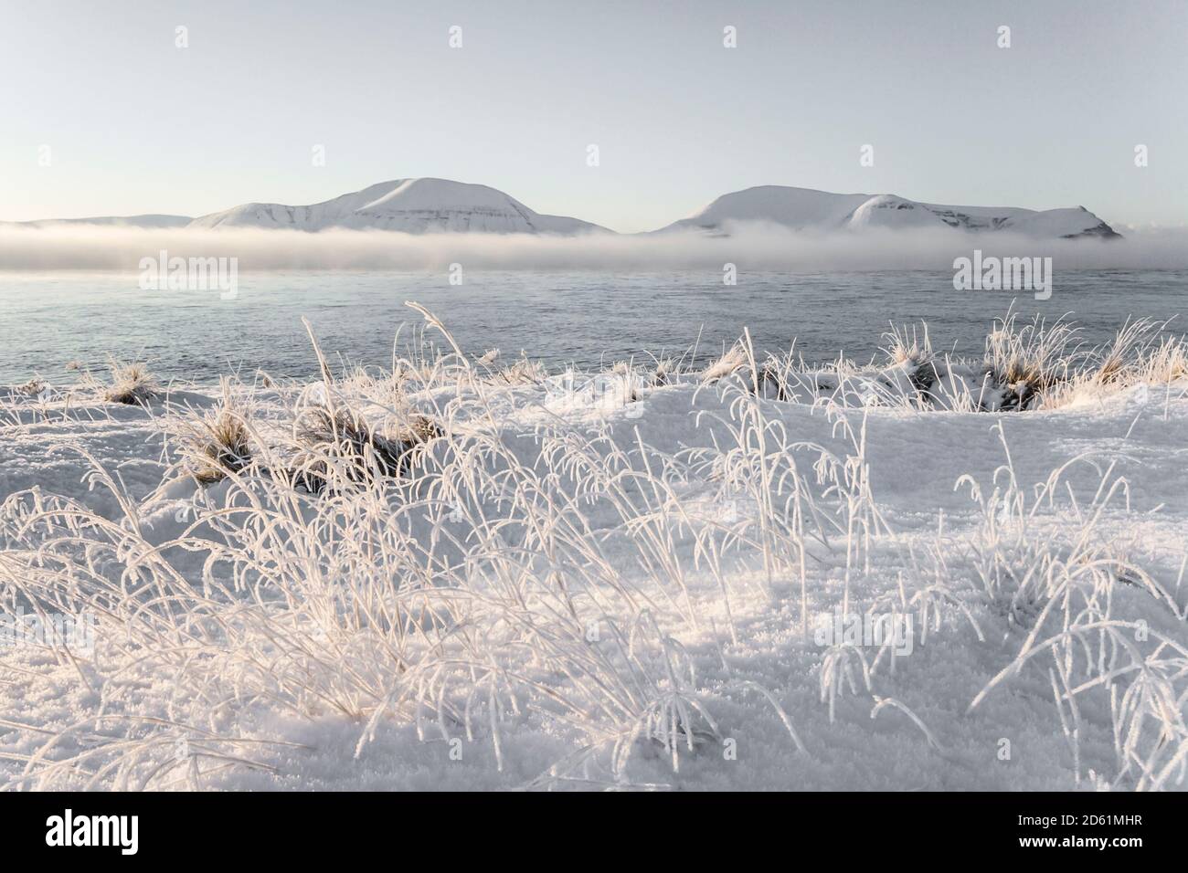 Matin glacial après le lever du soleil quand le premier soleil arrive à Orkney Collines de Hoy en décembre Banque D'Images
