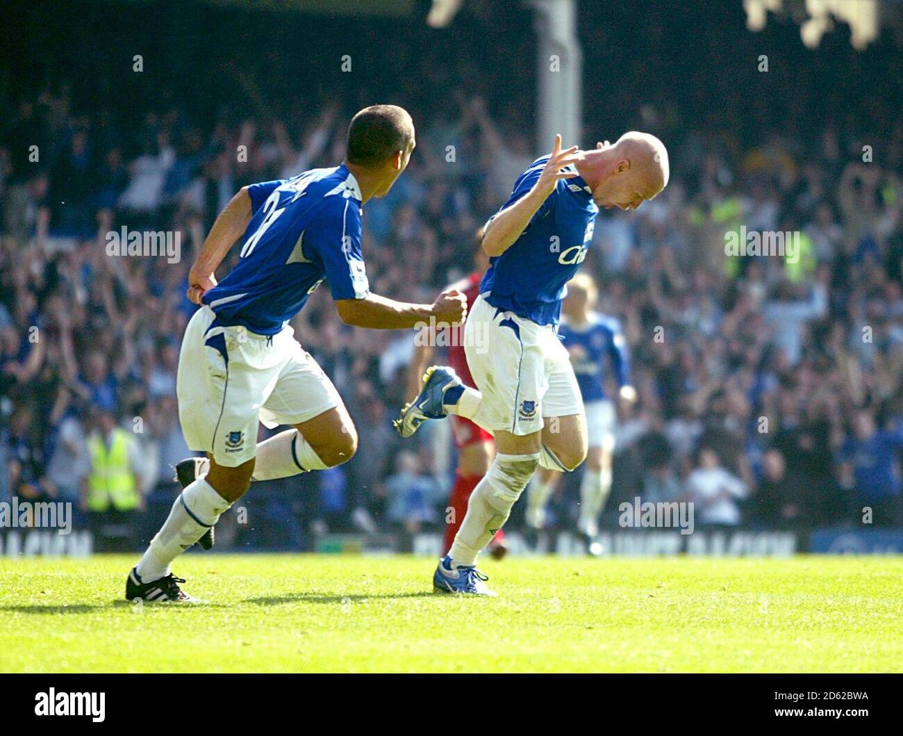 Andrew Johnson d'Everton célèbre son objectif Banque D'Images