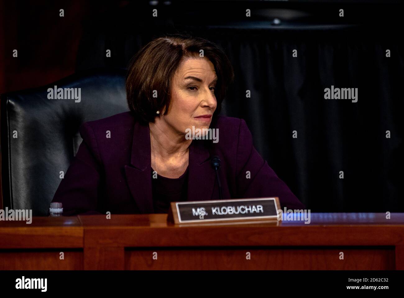 Washington, DC, États-Unis. 14 octobre 2020. WASHINGTON, DC- 14 OCTOBRE 2020: Amy Klobuchar (D-MN) le troisième jour des audiences de candidature d'Amy Coney Barrett à Capitol Hill à Washington, DC, le mercredi 14 octobre 2020. (Photo par Pool/Sipa USA) crédit: SIPA USA/Alay Live News Banque D'Images