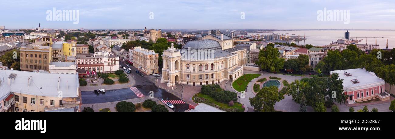 odessa ukraine opéra théâtre grand angle vue panoramique Banque D'Images