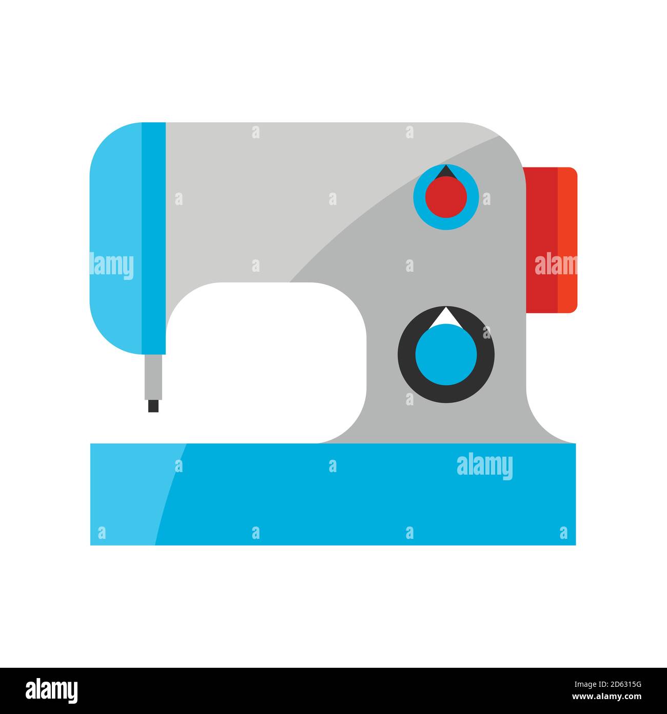 Illustration stylisée d'une machine à coudre. Illustration de Vecteur