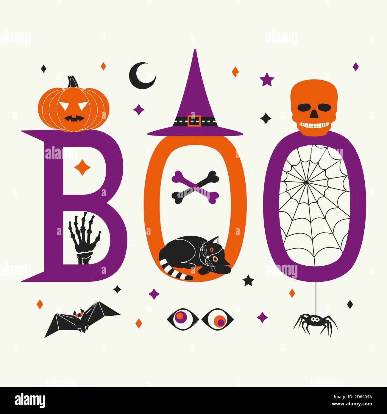 Boo Hallowen Vacances Citation Fantaisie Vecteur Poster Image Vectorielle Stock Alamy