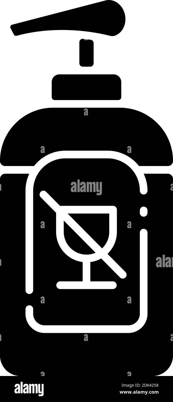 Icône de glyphe noir d'assainisseur sans alcool Illustration de Vecteur