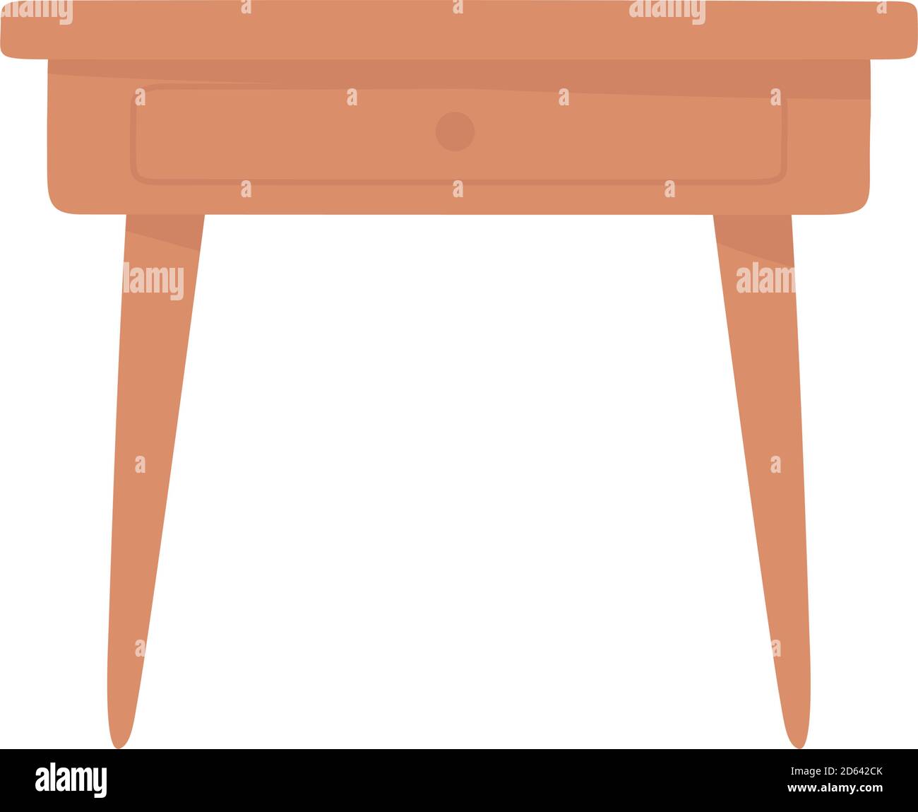 table en bois avec mobilier de tiroir illustration vectorielle isolée de style icône Illustration de Vecteur