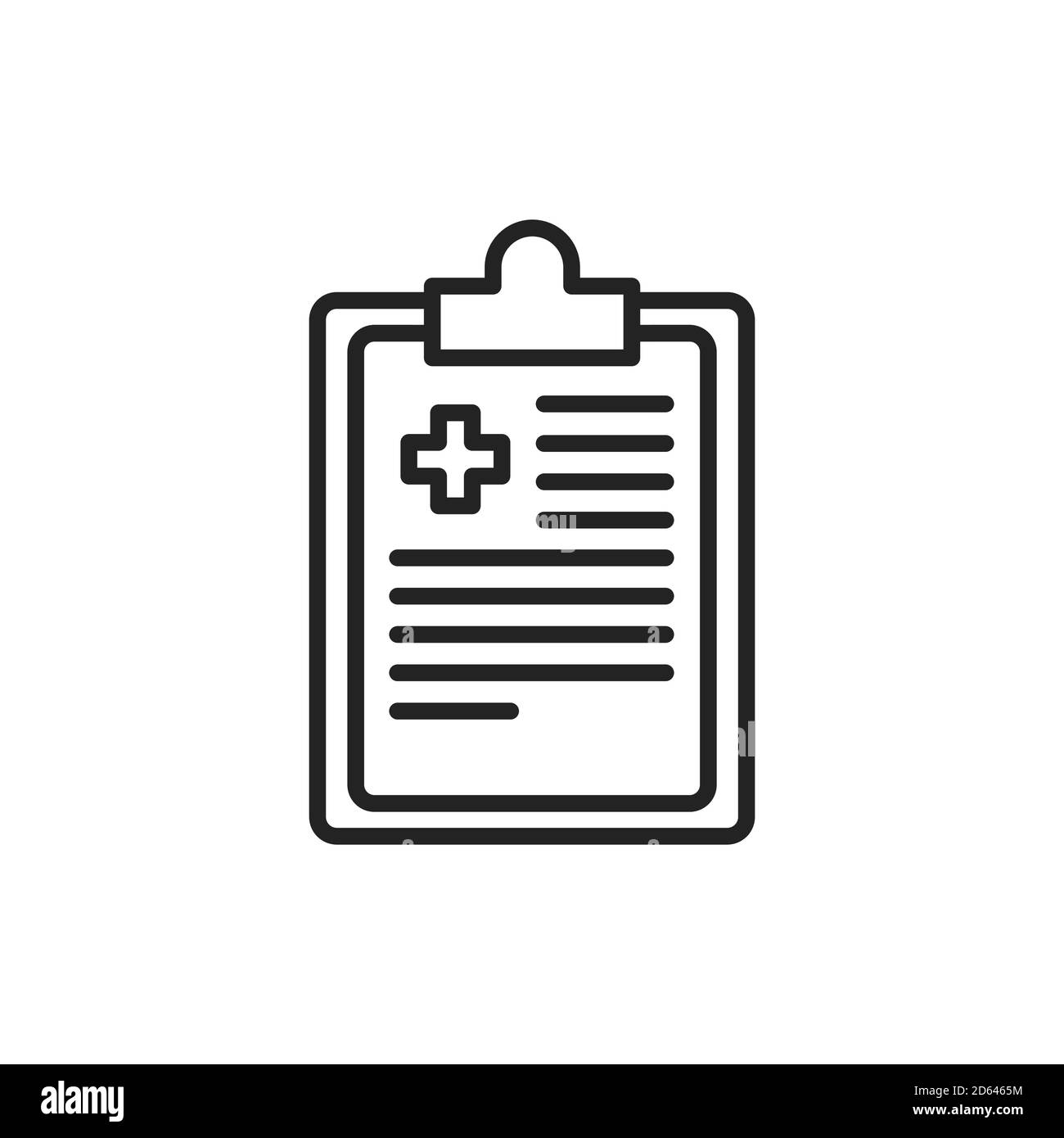 Icône de ligne noire du presse-papiers médical. Carte patient. Elément vectoriel isolé. Illustration de Vecteur