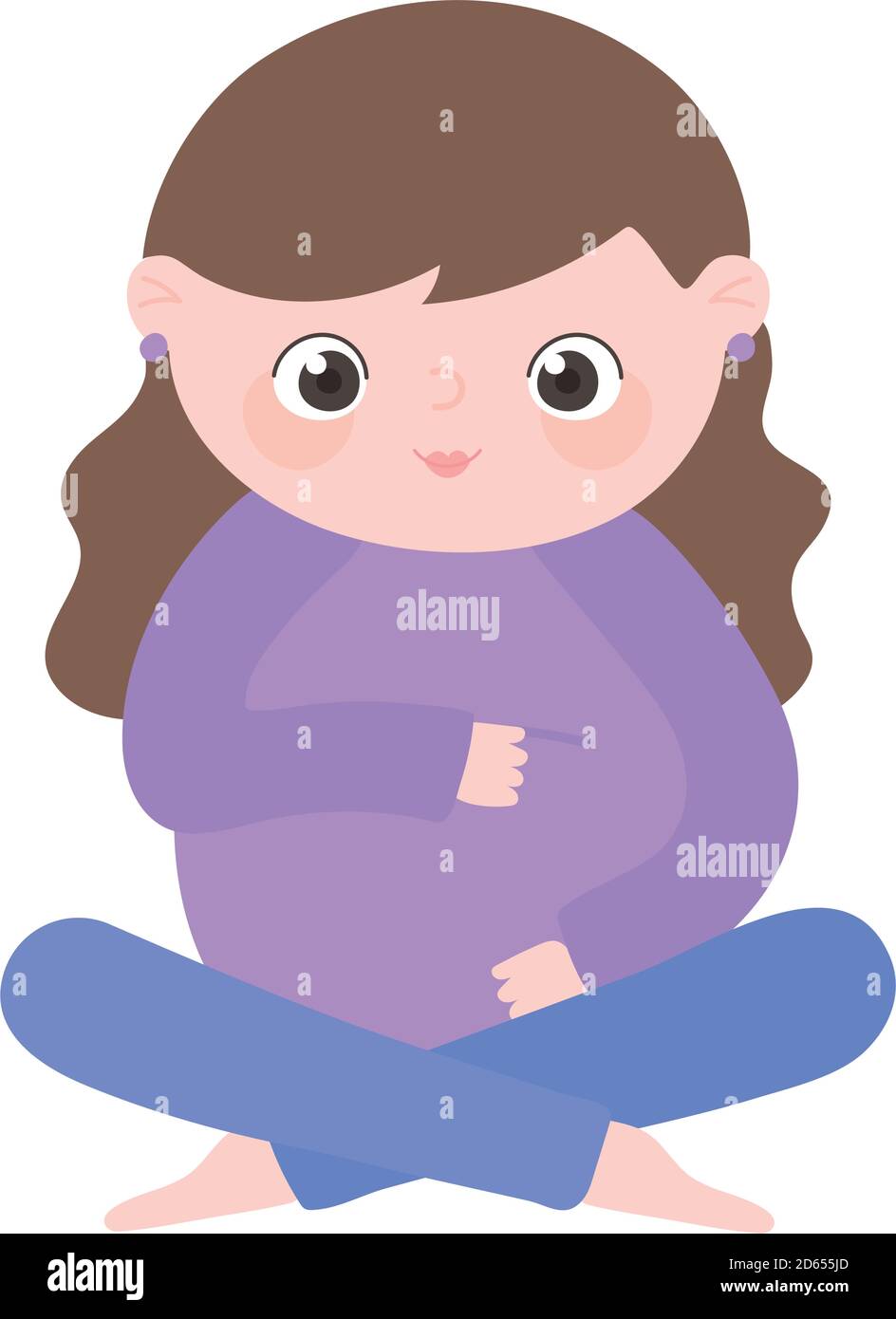 Grossesse Et Maternite Femme Enceinte Mignonne Calins Ventre Dessin Anime Illustration Vectorielle Image Vectorielle Stock Alamy