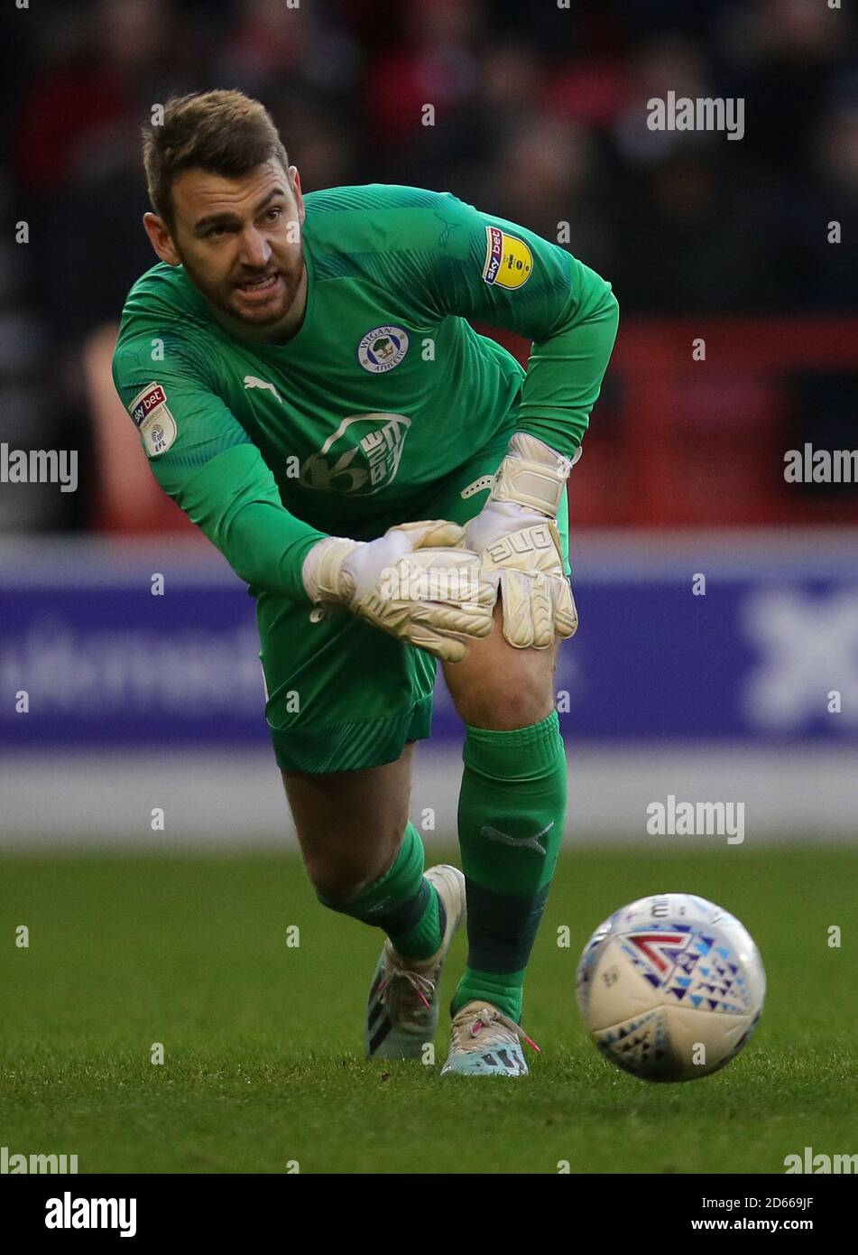 Gardien de Wigan Athletic Jamie Jones Banque D'Images