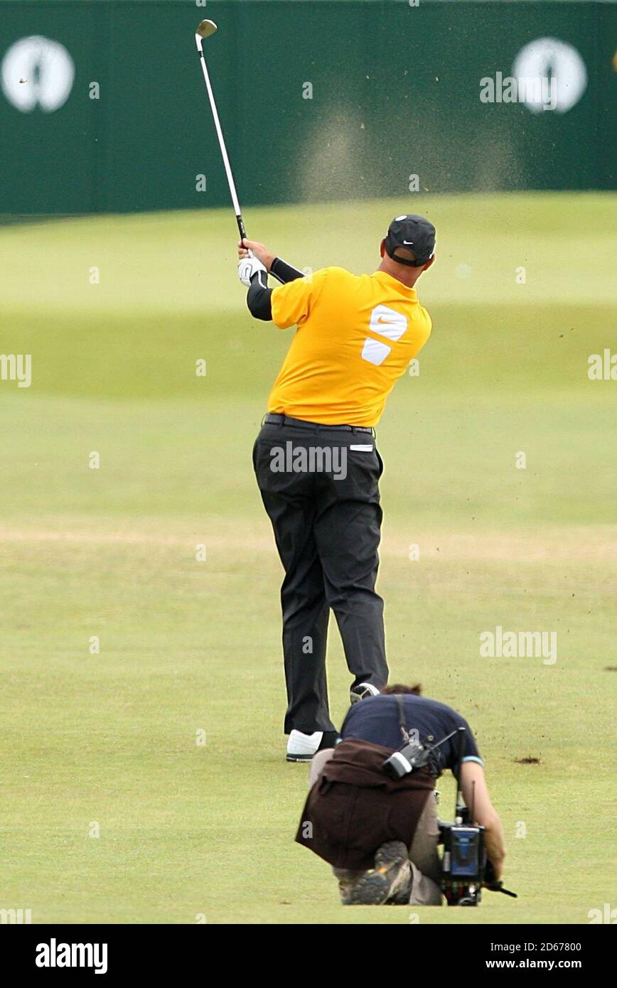 Stewart Cink aux États-Unis en action pendant la première journée du championnat Open au Turnberry Golf Club. Banque D'Images