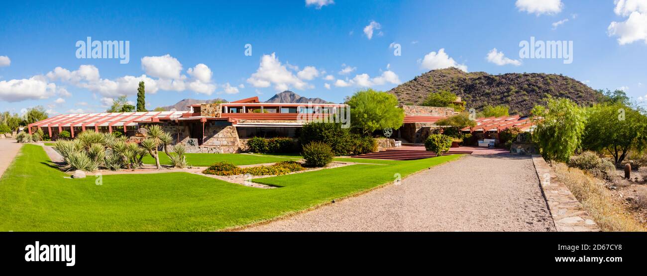 Taliesin West, vue panoramique Banque D'Images