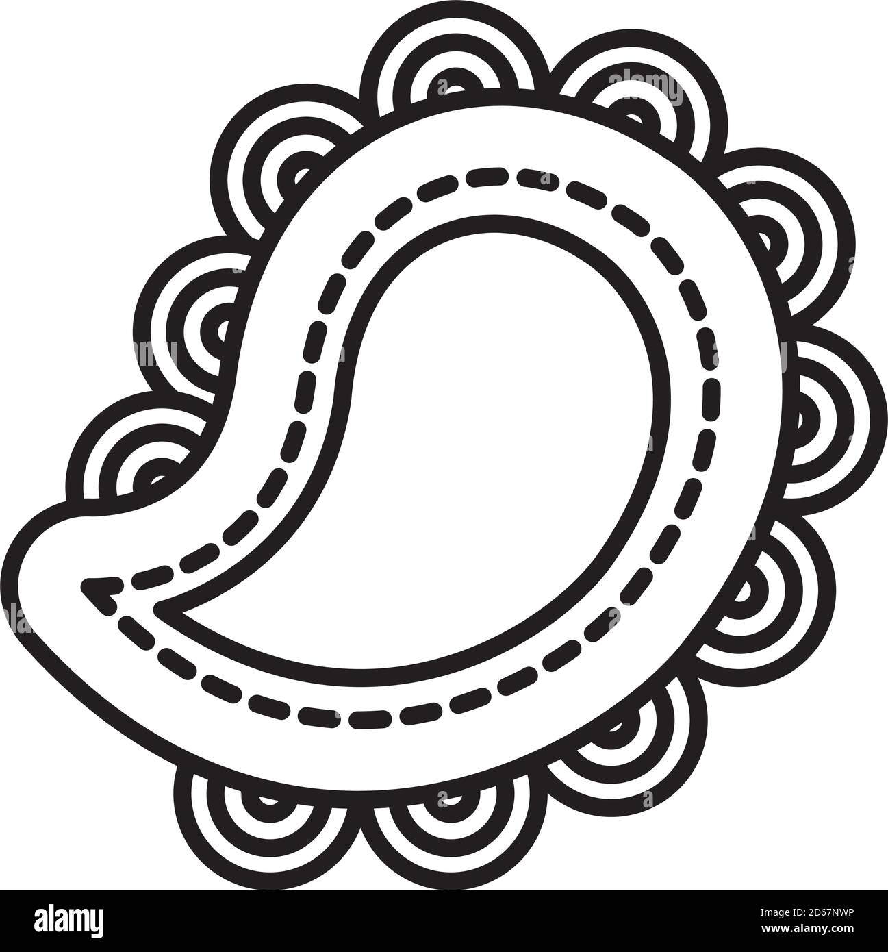 icône de dessin cachemire diwali sur fond blanc, style de ligne ...