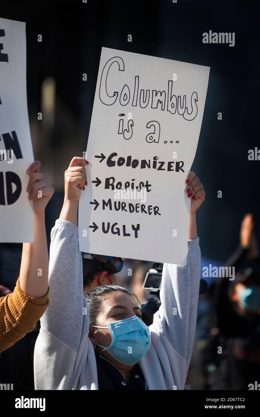 Journée des peuples autochtones, Boston, Massachusetts, États-Unis, 10/10/2020. Banque D'Images