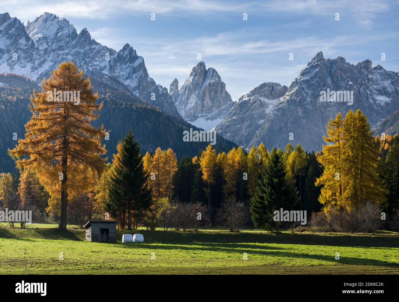 Dolomites de Sextner - Dolomiti di Sesto, qui fait partie du patrimoine mondial de l'UNESCO les Dolomites à l'automne. europe, Europe centrale, italie, octobre Banque D'Images