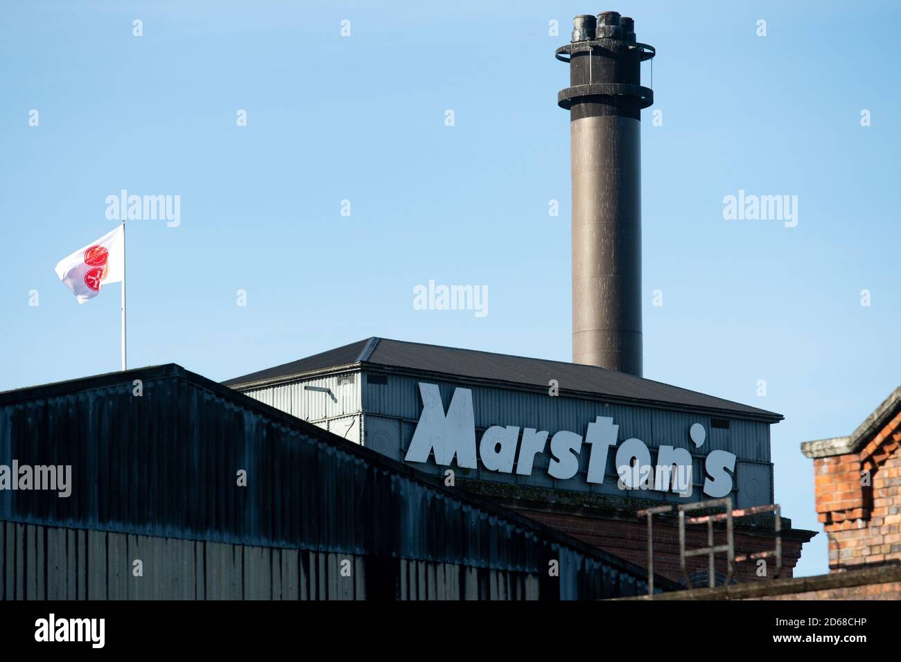 Marston's Brewery à Burton Upon Trent, Staffordshire. Plus de 2,000 emplois sont suspendus à la chaîne de pub, car les couvre-feux et les nouvelles restrictions du coronavirus ont entravé le commerce. Banque D'Images