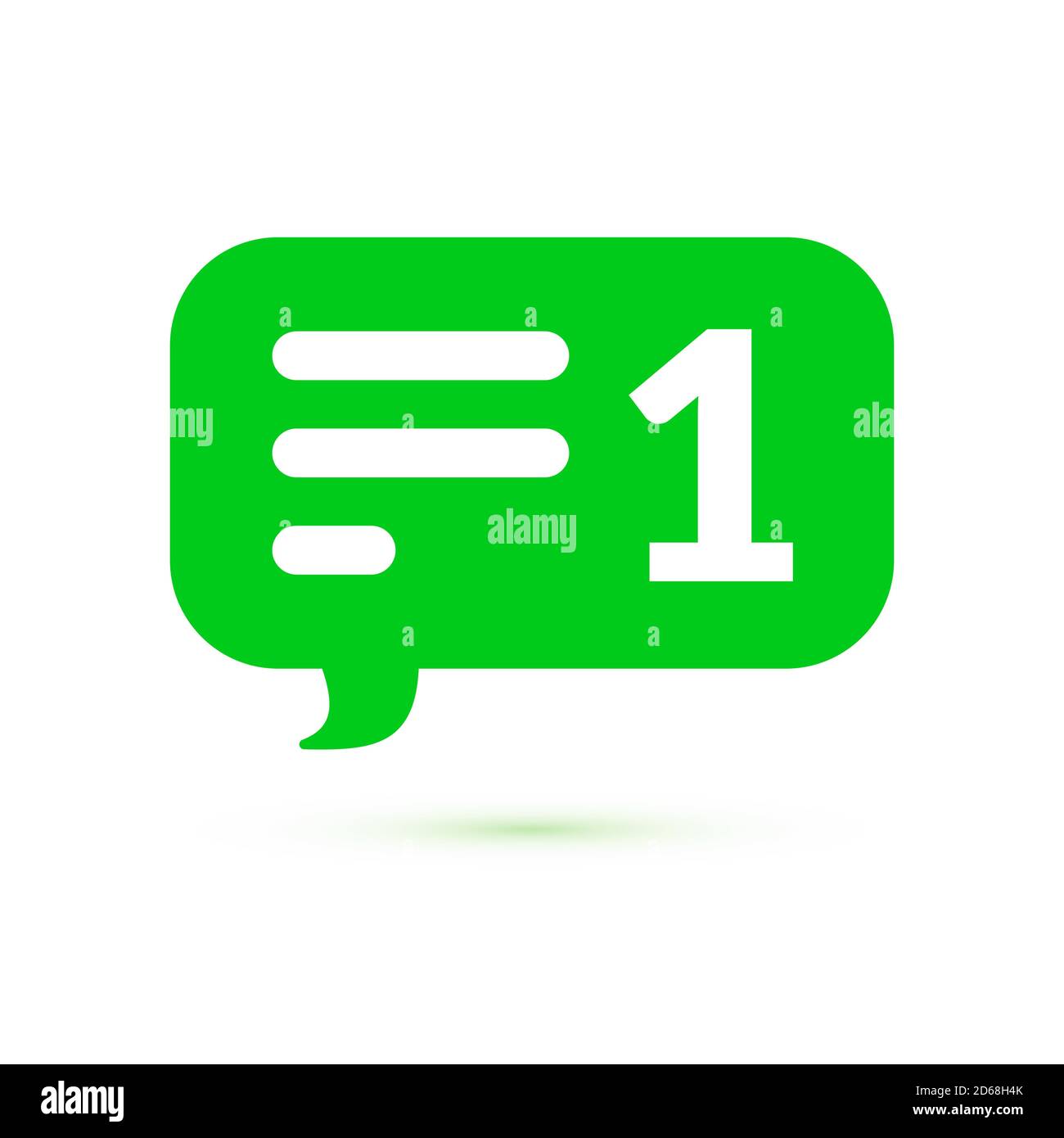 Compteur de messages vert, symbole d'interface utilisateur de notification de commentaire Illustration de Vecteur