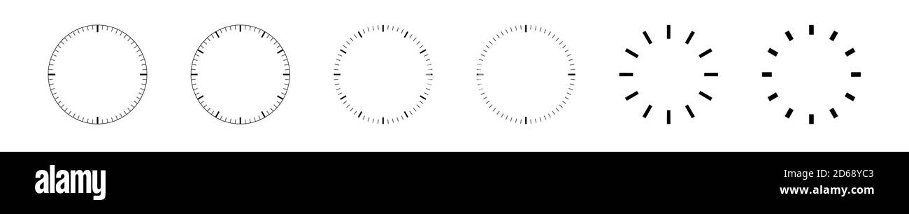 Icône horloge définie. Collection d'icônes d'horloge. Symbole d'horloges de ligne isolé sur fond blanc. Illustration de Vecteur