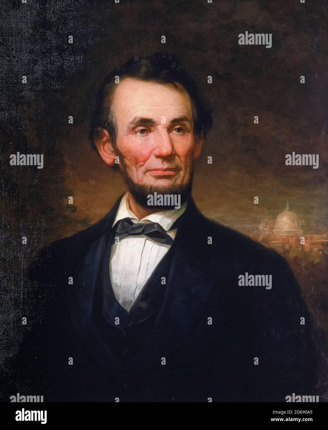 Abraham Lincoln (1809-1865), homme d'État américain qui a servi comme 16e président des États-Unis, portrait peint par George H Story, 1916 Banque D'Images