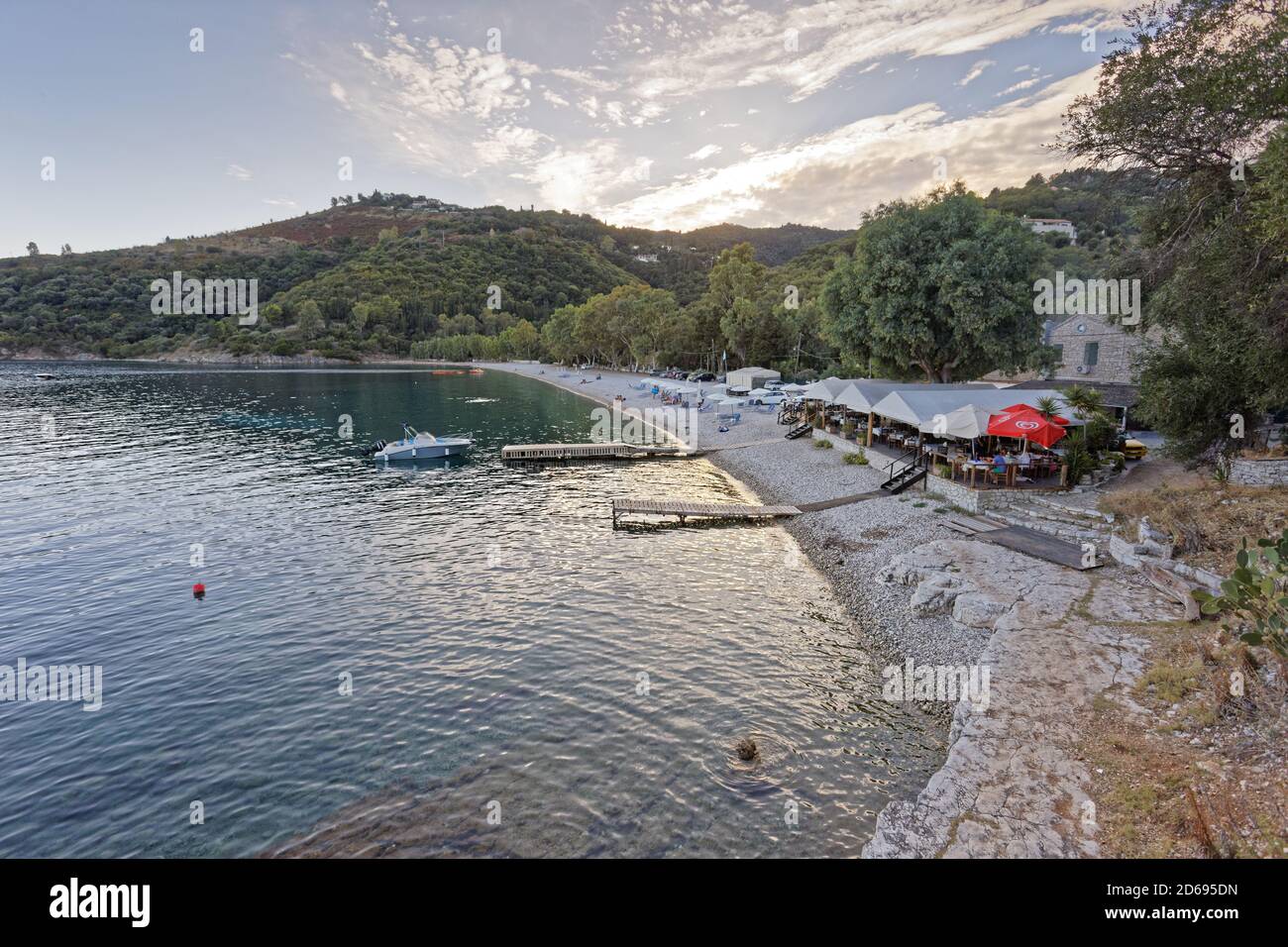 Plage de Kerasia à Corfou, Grèce. Jeudi 03 septembre 2020 Banque D'Images