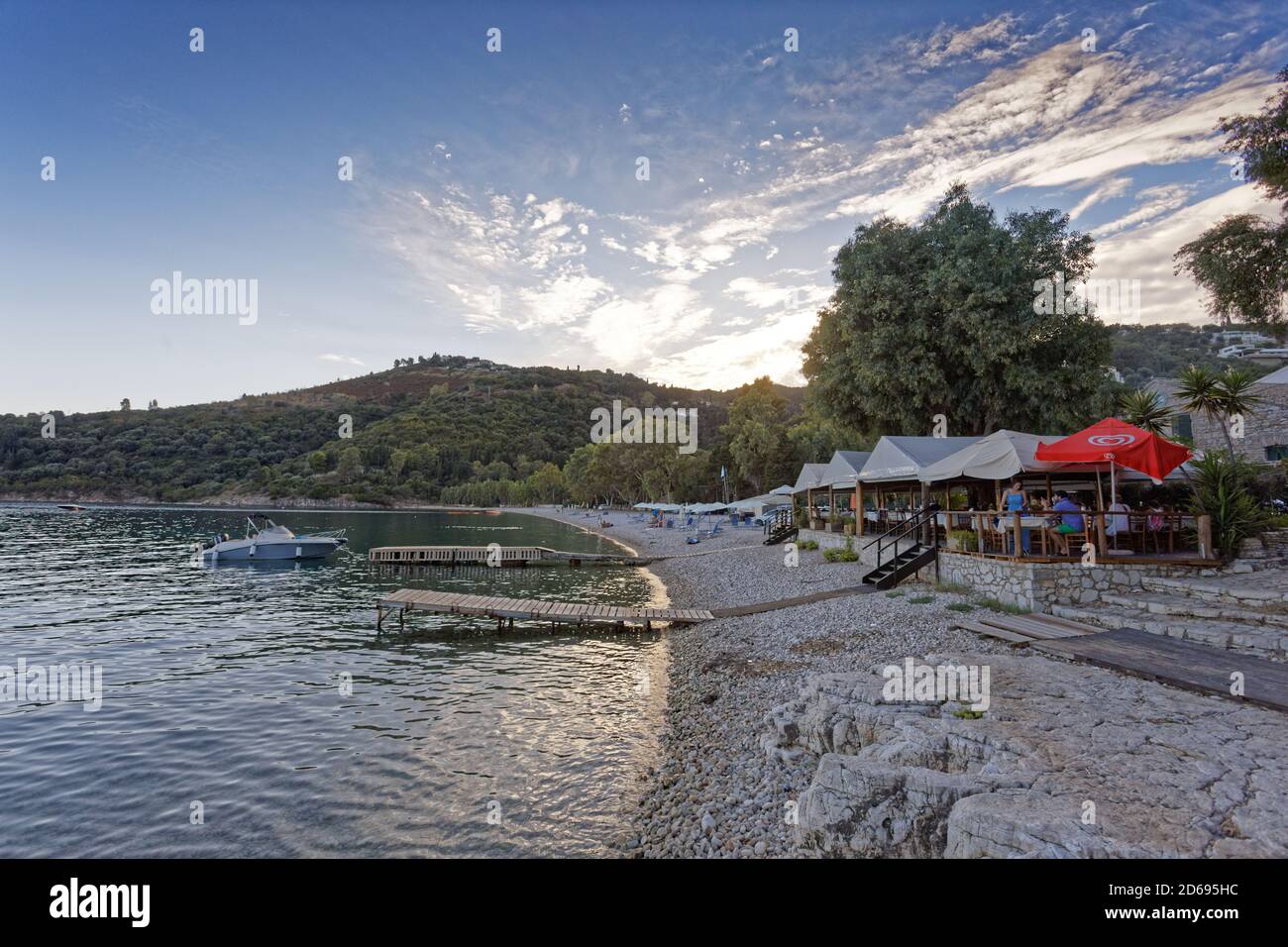 Plage de Kerasia à Corfou, Grèce. Jeudi 03 septembre 2020 Banque D'Images