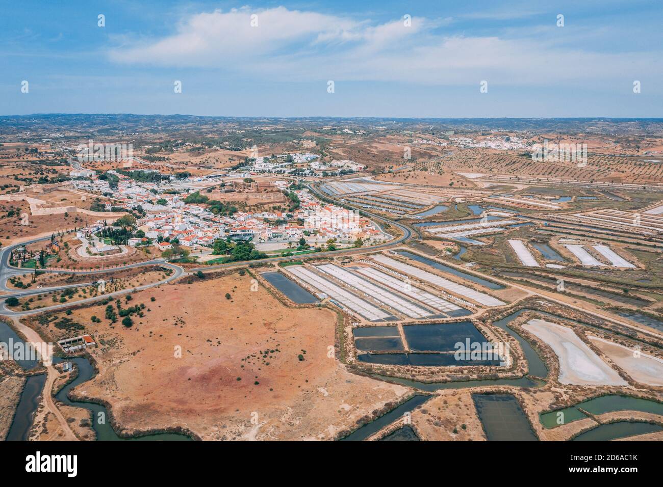 Mines de sel à Castro Marim de drone, Algarve Banque D'Images
