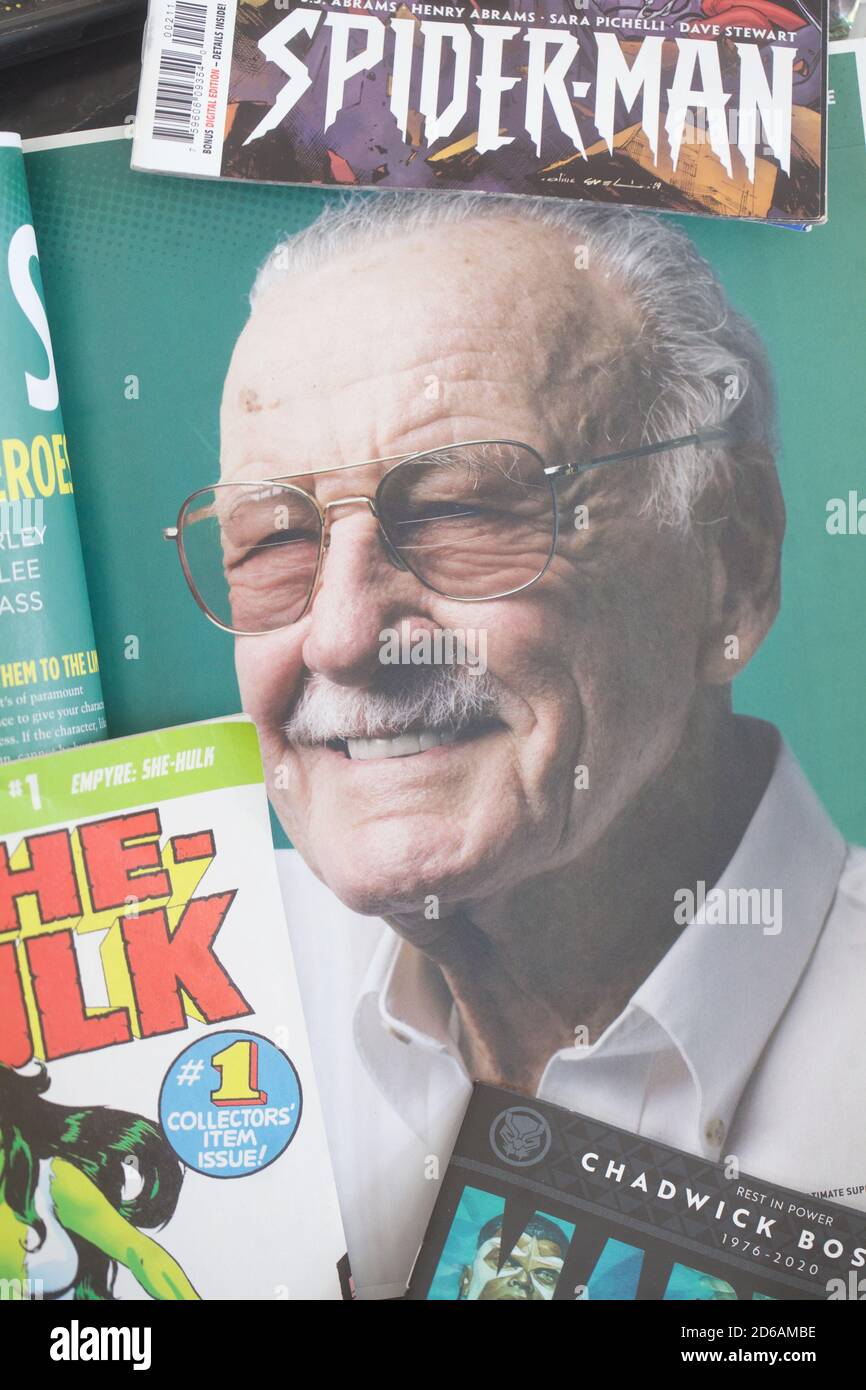 Stan Lee, créateur de personnages de bande dessinée Marvel. Banque D'Images