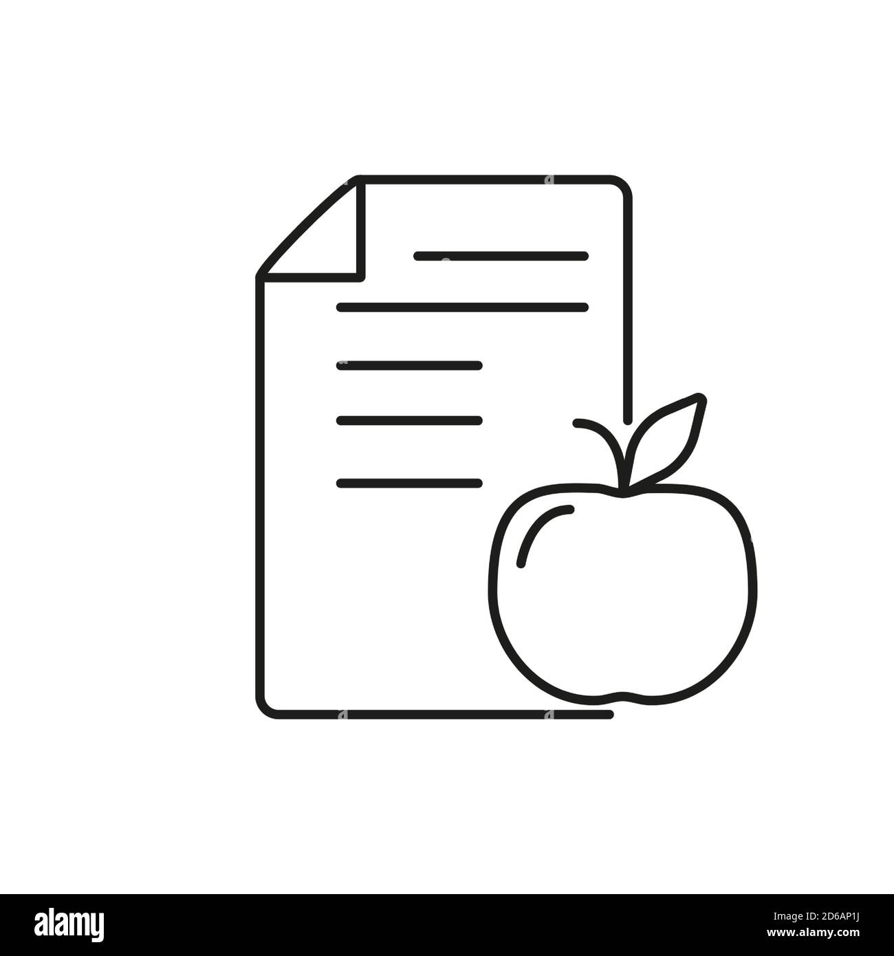 icône de la liste de régimes élément de l'icône de forme physique pour le concept mobile et les applications web. L'icône de la liste de régimes en ligne mince peut être utilisée pour le Web et le mobile. Icône Premium sur blanc Illustration de Vecteur