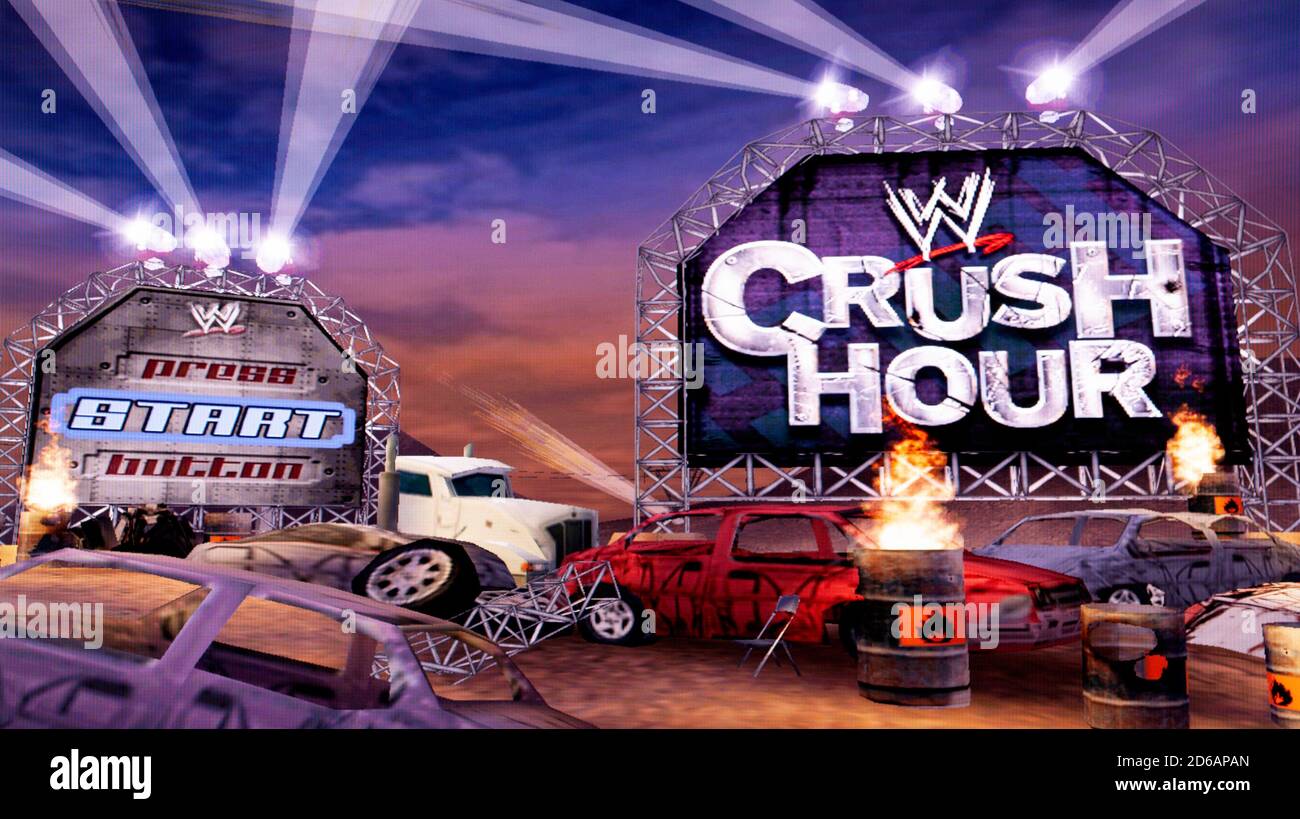 WWE Crush Hour - Sony PlayStation 2 PS2 - Editorial à utiliser uniquement Banque D'Images