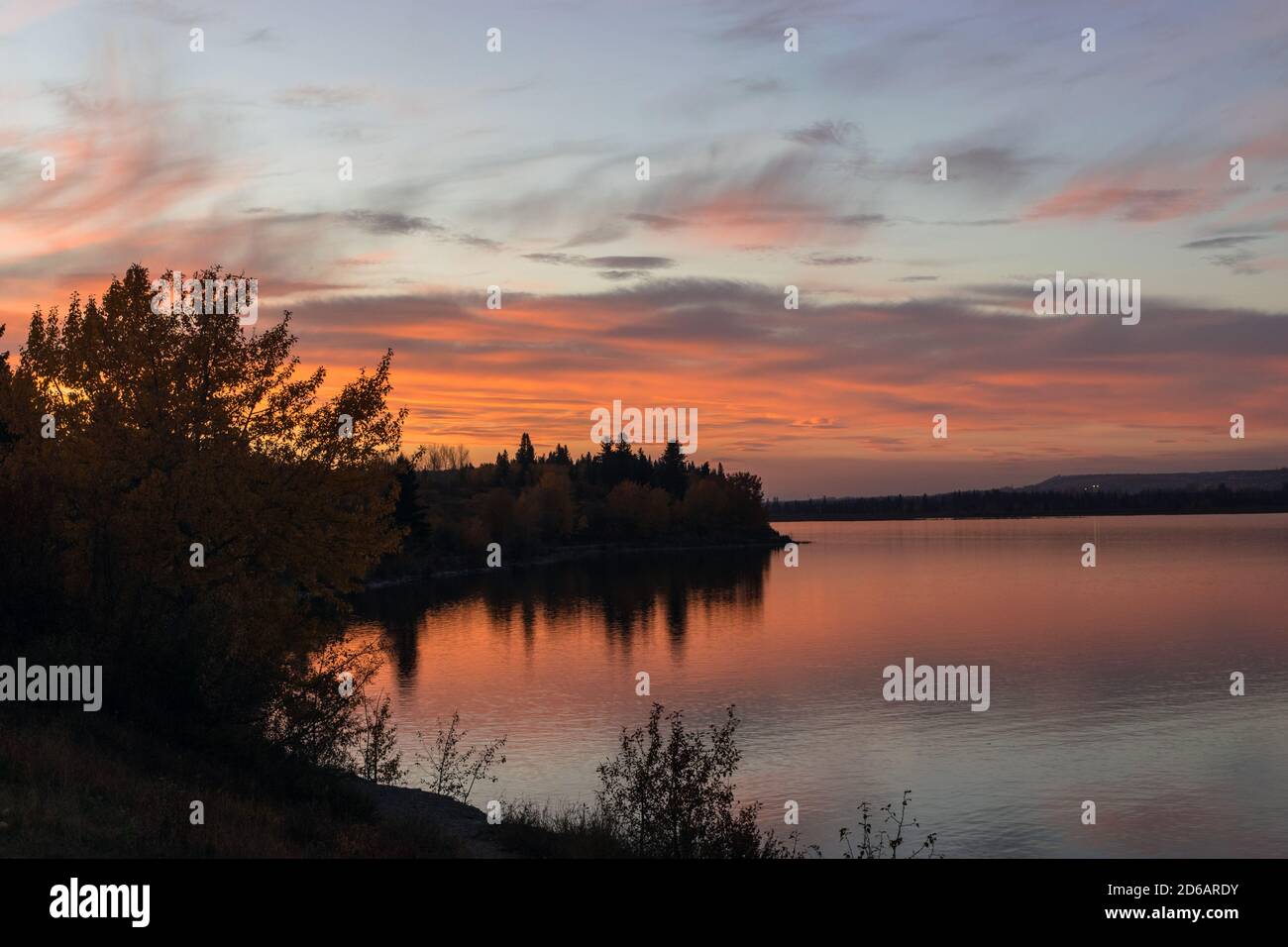 Coucher de soleil de Calgary Banque D'Images