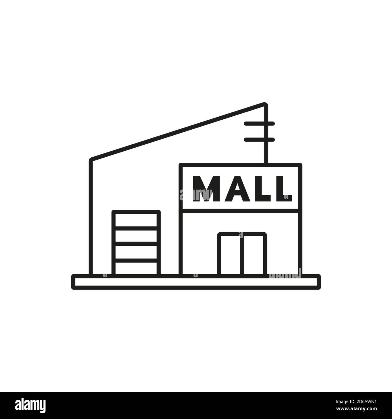 icône du centre commercial élément de l'icône du bâtiment pour le concept mobile et les applications web. L'icône du centre commercial Thin Line peut être utilisée pour le Web et les mobiles. Icône Premium Illustration de Vecteur