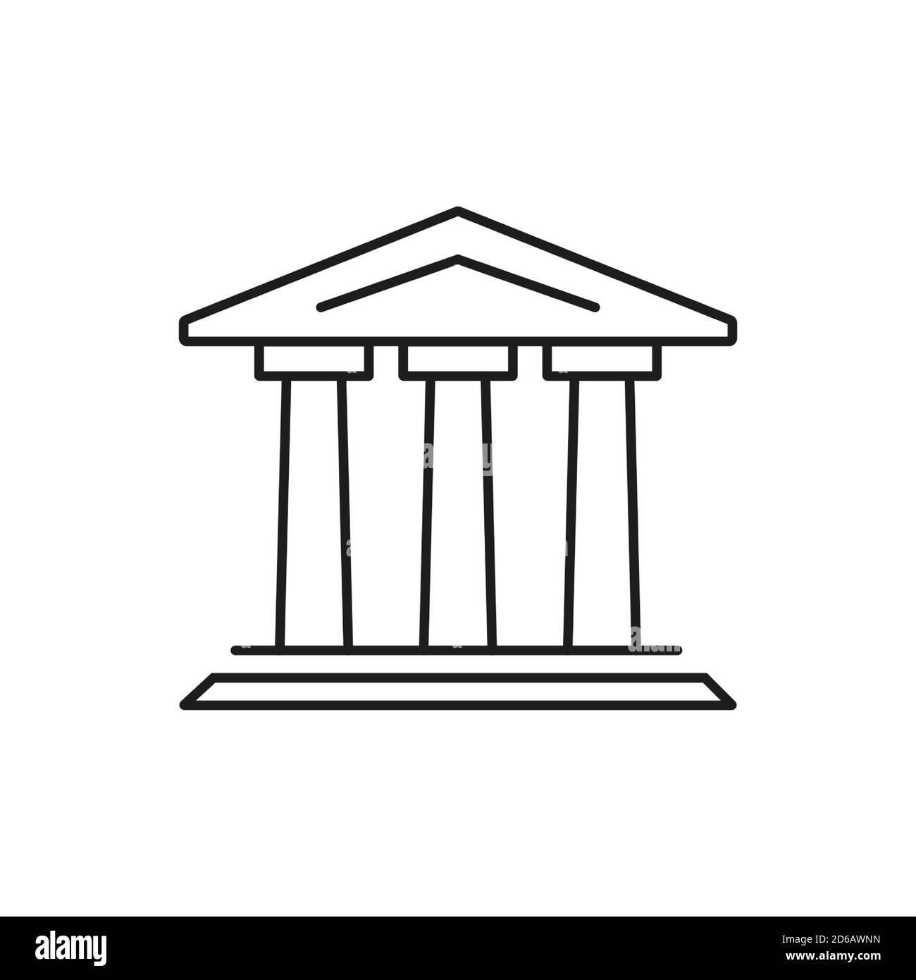 icône du tribunal élément de l'icône du bâtiment pour le concept mobile et les applications web. L'icône de cour fine peut être utilisée pour le Web et les mobiles. Icône Premium sur blanc Illustration de Vecteur
