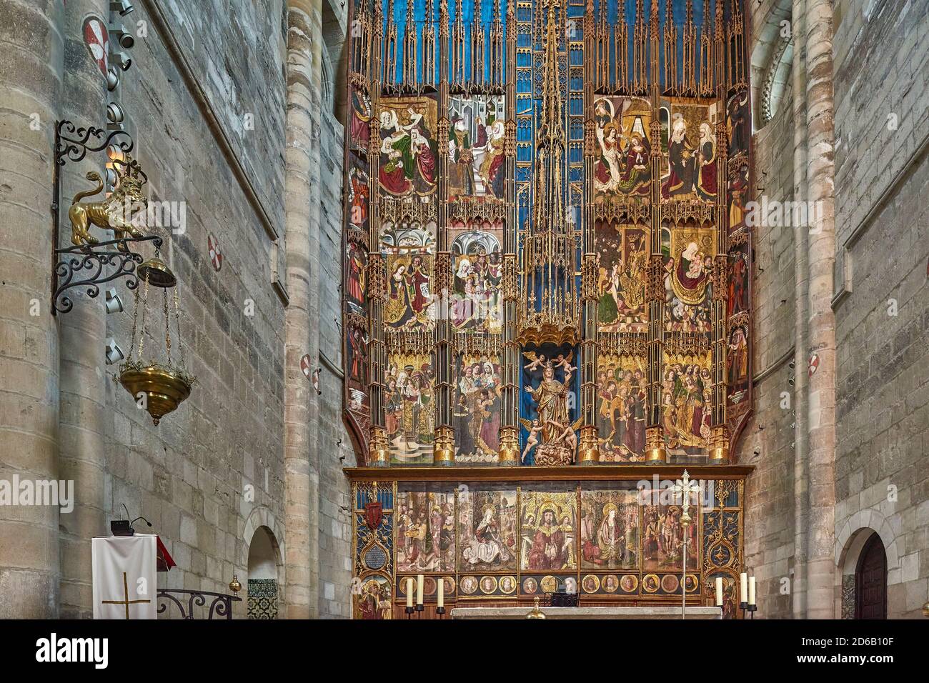 Retable de la cathédrale de Santa María dans la ville de Tudela. Monument national, Navarre, Espagne, Europe Banque D'Images