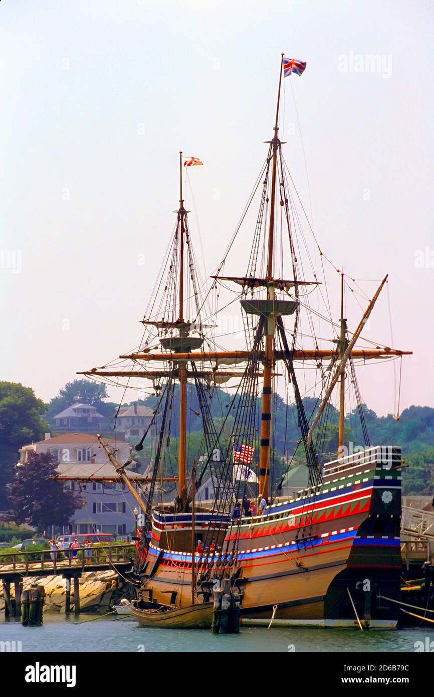Mayflower II, Plymouth, Massachusetts, navire à bois Banque D'Images