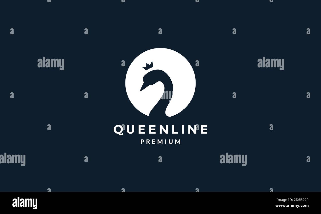 motif vectoriel du logo de la couronne en forme de cygne d'oiseau ou de cercle d'oie Illustration de Vecteur