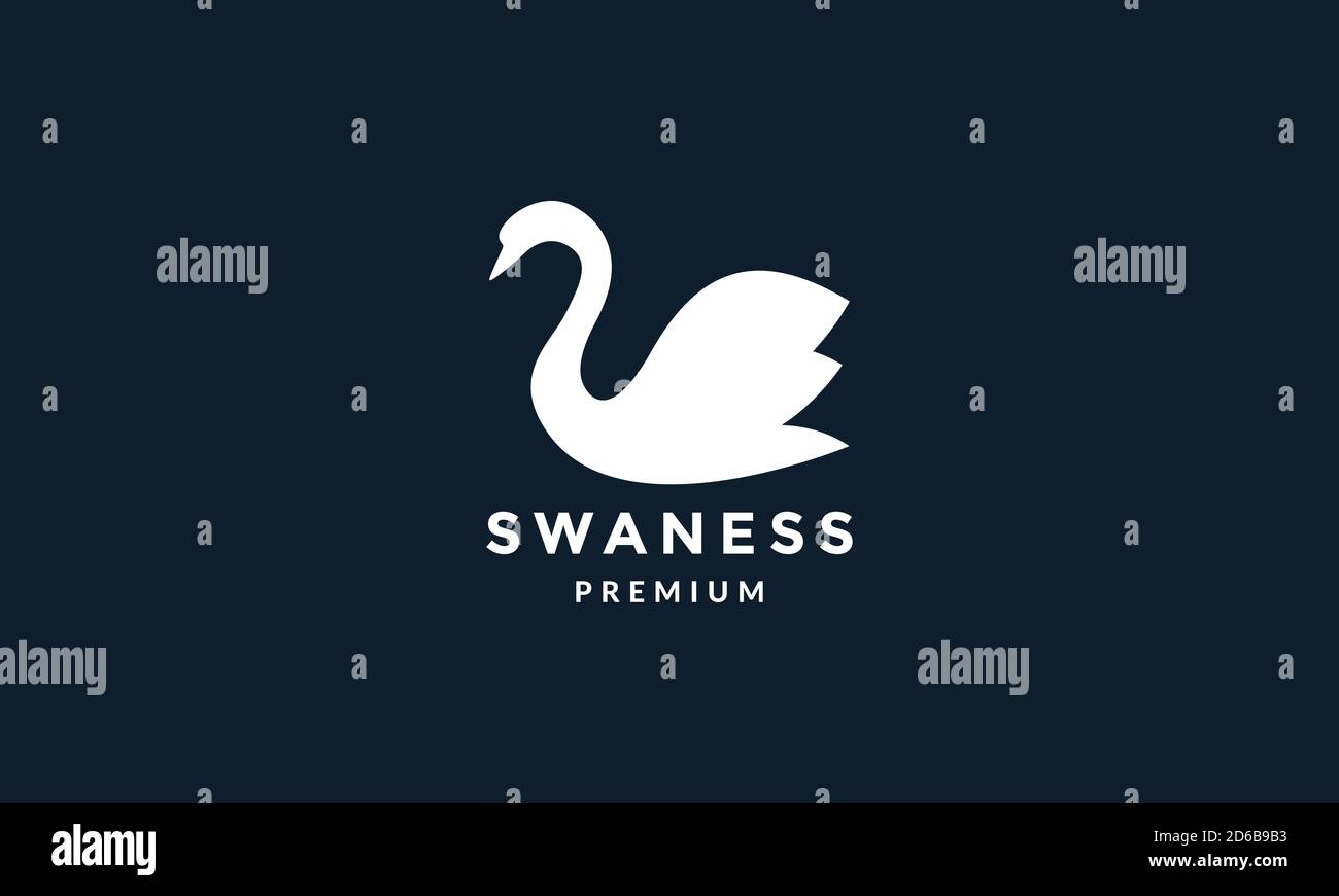 motif vectoriel du logo représentant un cygne d'oiseau ou une silhouette d'oie propre Illustration de Vecteur